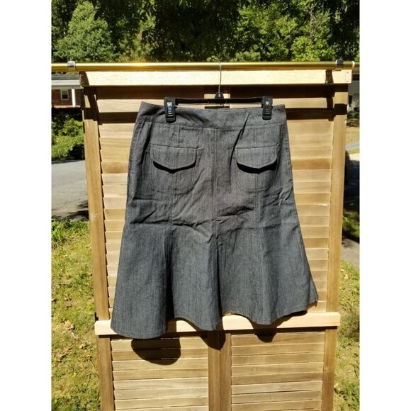 Sandro Business Casual Fit n Flare Skirt with Pockets Size 8 Women's Gray - Picture 2 of 3